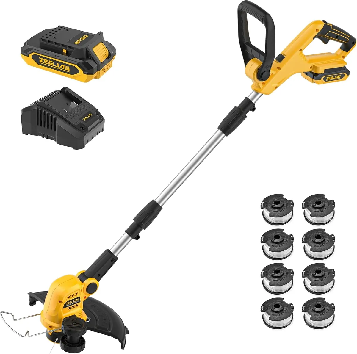 ZEGJAW 12 Inch Cordless String Trimmer and Edger with 2.0Ah Battery