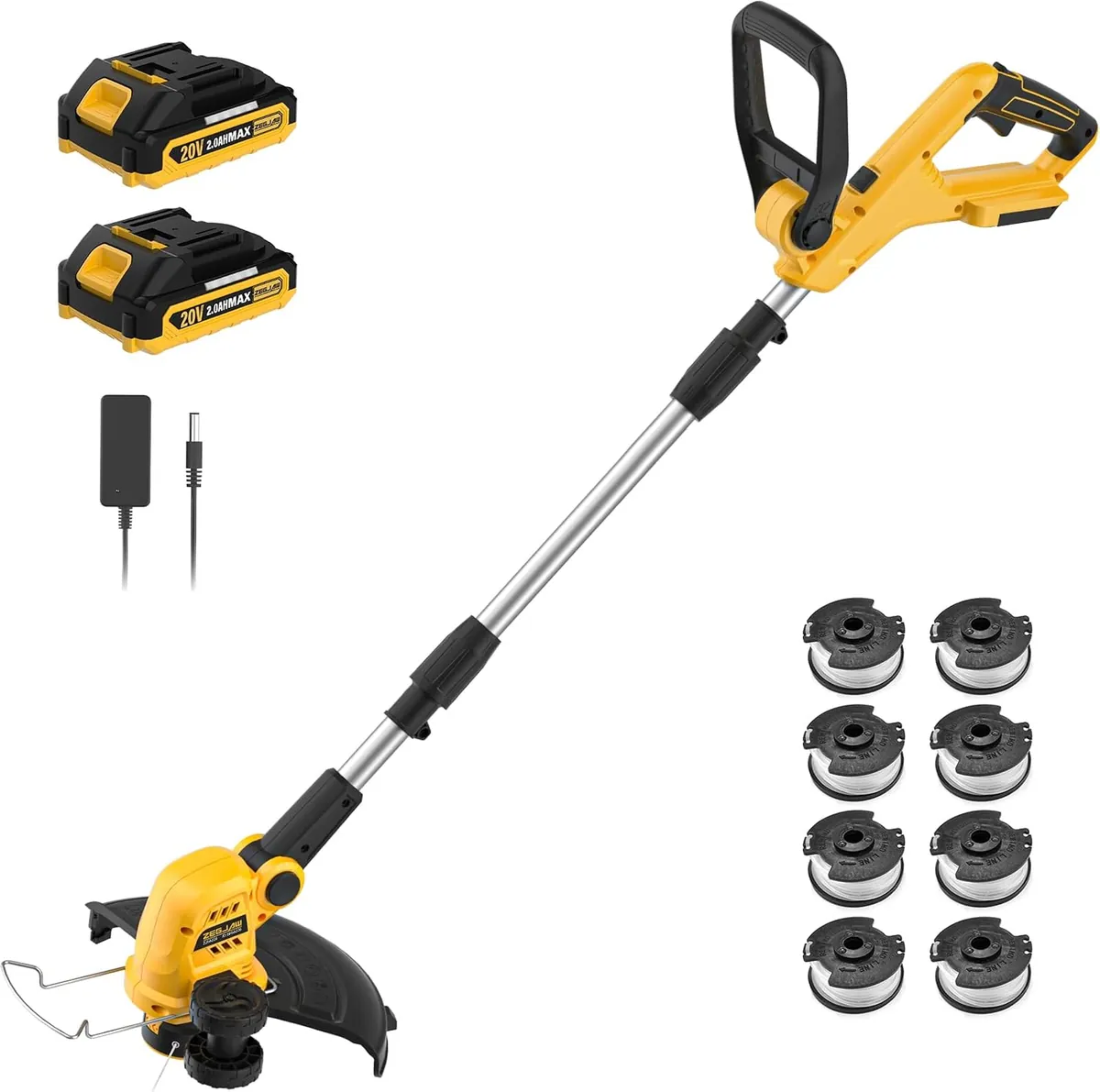 ZEGJAW 12 Inch Cordless String Trimmer Weed Wacker with 2x2.0Ah Battery