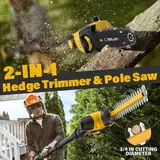2-in-1 8'' Pole Saw & 18'' Pole Hedge Tr, photo 2