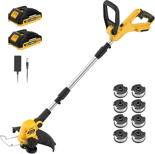 ZEGJAW 12 Inch Cordless String Trimmer Weed Wacker with 2x2.0Ah Battery