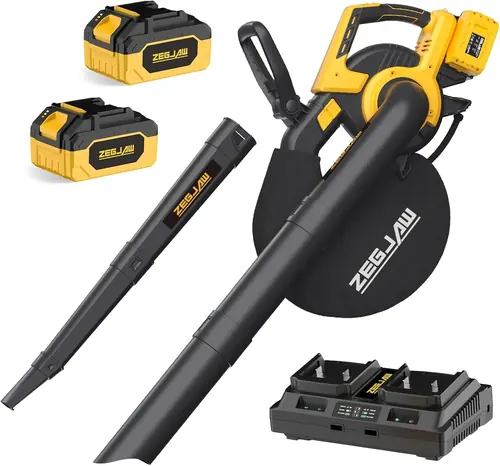 ZEGJAW Cordless Leaf Blower & Vacuum, 3-in-1 Leaf Vacuum Mulcher with Bag, 40V 3