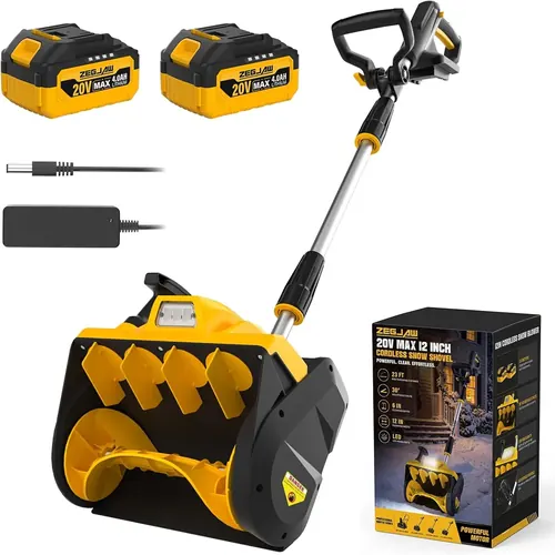 ZEGJAW 20V 12" Electric Snow Shovel,Cordless Snow Blower